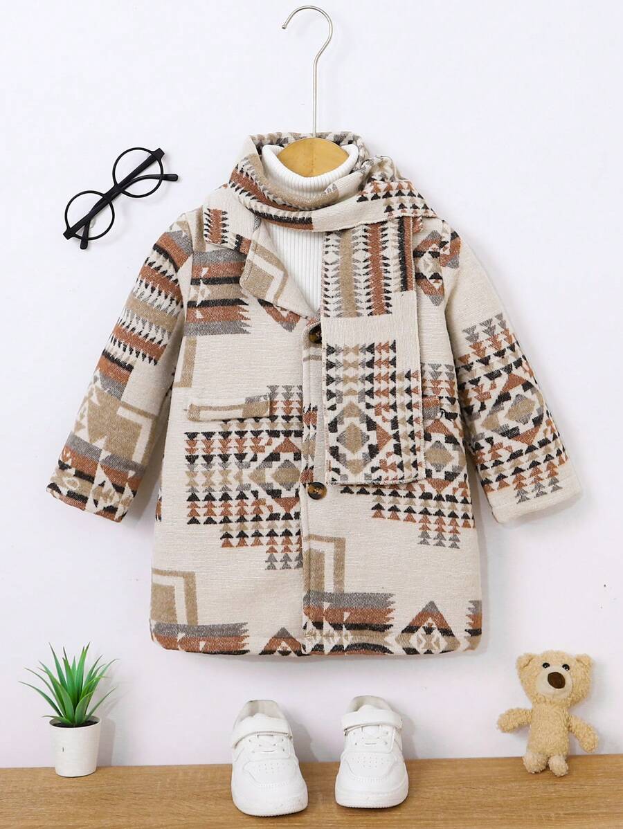 男嬰地理印花大衣（無毛衣） - 彩色 - 查看 1