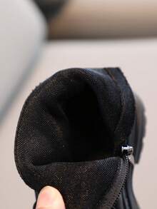 嬰兒時尚靴子,中性短靴適合春天和秋天 - 黑色 - 查看 7