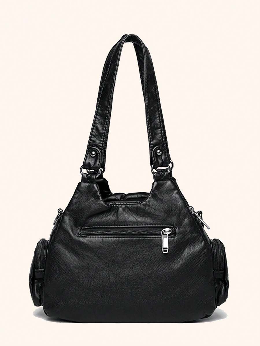 ROMWE Grunge Punk Medium Shoulder Bag Punk Minimalist Zipper For Work