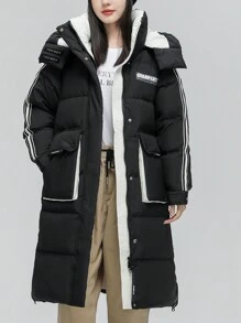 女士羽絨服 - 黑色 - 查看 1