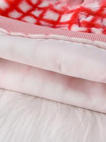 SHEIN Girls Baby Plaid Print Raglan Sleeve Sweatshirt & Sweatpants - Multicolor - View 5