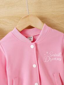 Áo khoác in hình kỳ lân cho bé gái - Hồng - Xem 4