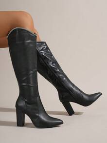 Của phụ nữ Giày ống thời trang - màu đen - Xem 4