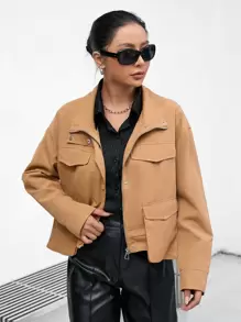 Aveloria Chaqueta con hombros caídos y bolsillo con solapa