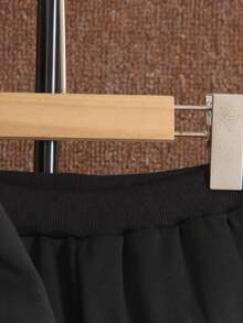 男小童拉鏈開襟夾克背心&字母貼布連帽衫&運動衫 - 黑色 - 查看 5