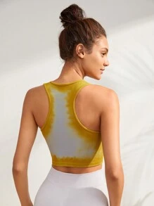 Lifespree Tie Dye Ribbed Knit Sports Tank Top - Multicolor - View 2