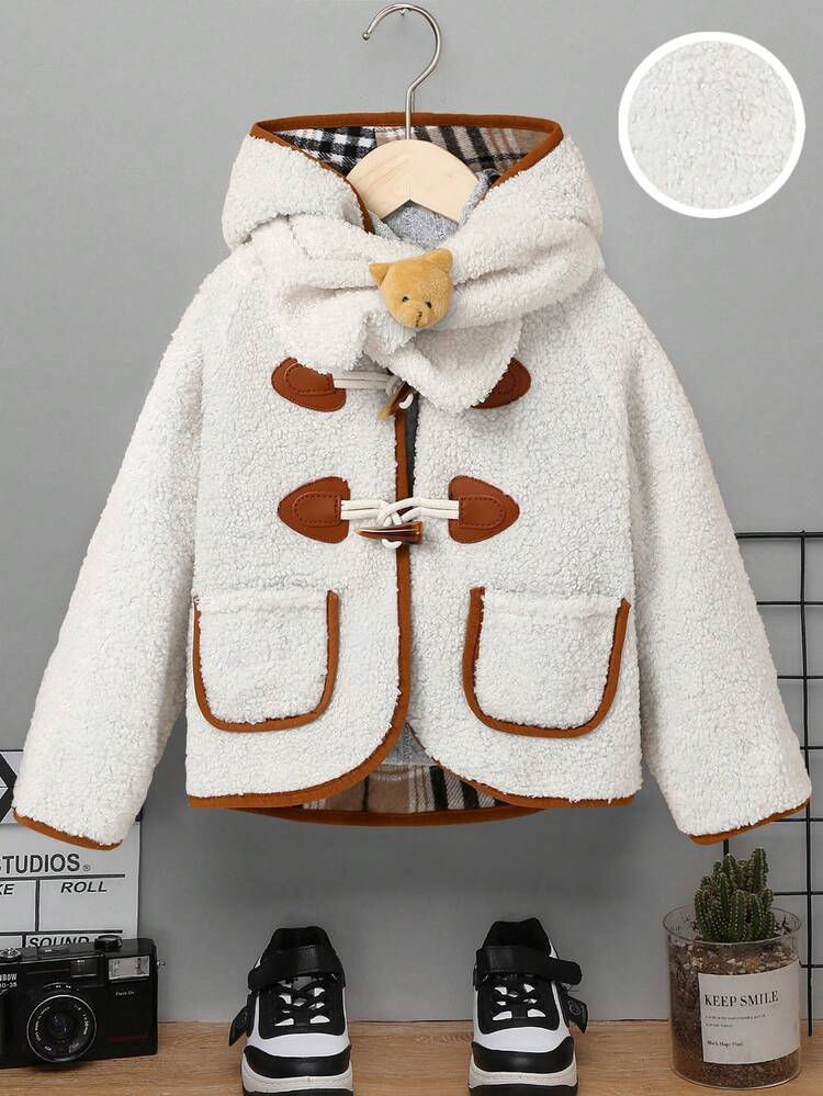 ヤングボーイ ダブルポケット コントラストバインディング ダッフルバッグ スカーフ付き テディージャケット