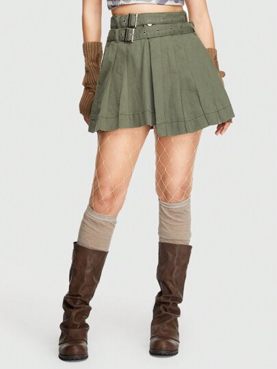 Grunge Punk Minigonna di jeans plissettata con lavaggio vintage, in stile vintage, adatta per festival musicali e vacanze