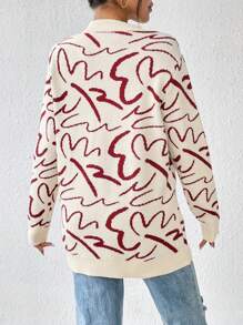 SHEIN Essnce Họa tiết Toàn thân Thả vai Áo len - Nhiều màu - Xem 2