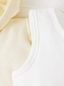 Baby Girl Solid Tank Top & Zip Up Hoodie & Sweatpants