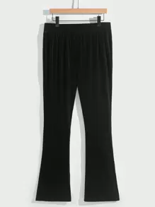 Manfinity AFTRDRK 男士素色喇叭褲 - 黑色 - 查看 1