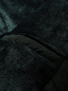 Manfinity Homme 1件寬鬆款男式保暖拉鍊外套 - 黑色 - 查看 5