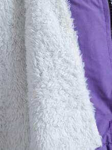 Tween Boy Solid Zip Up Hooded Coat - Purple - View 3