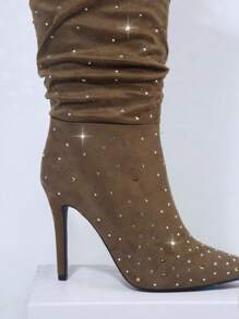 SHUZIA Giày bốt mũi nhọn xỏ ngón - Màu nâu  Mocha - Xem 4