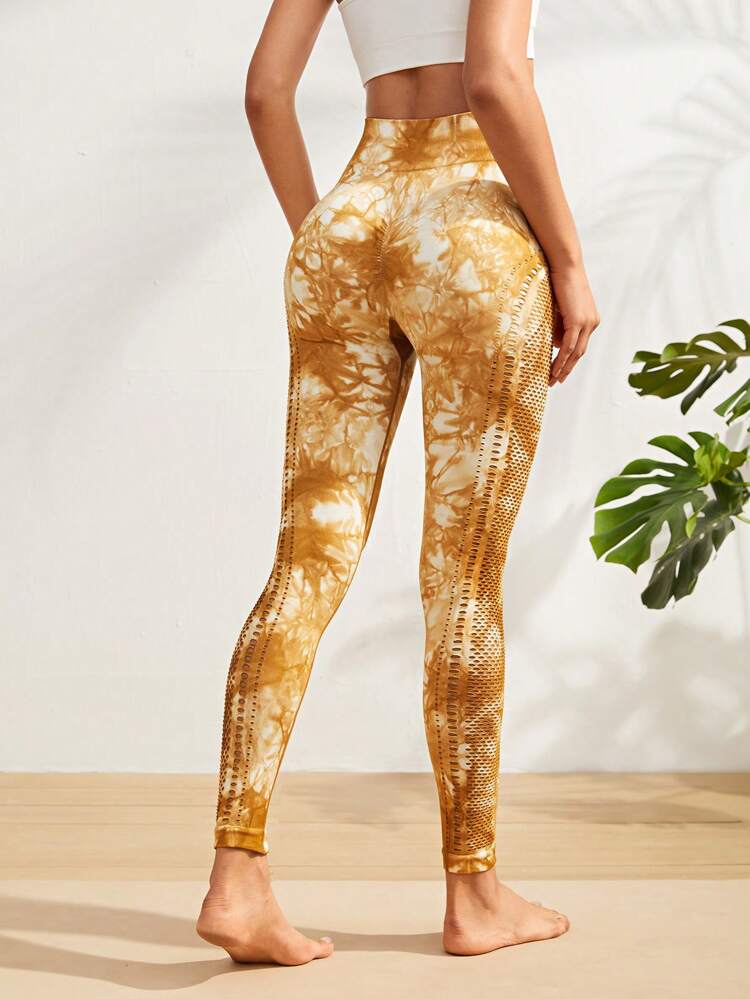 Tie Dye Wideband Waist Sports Leggings