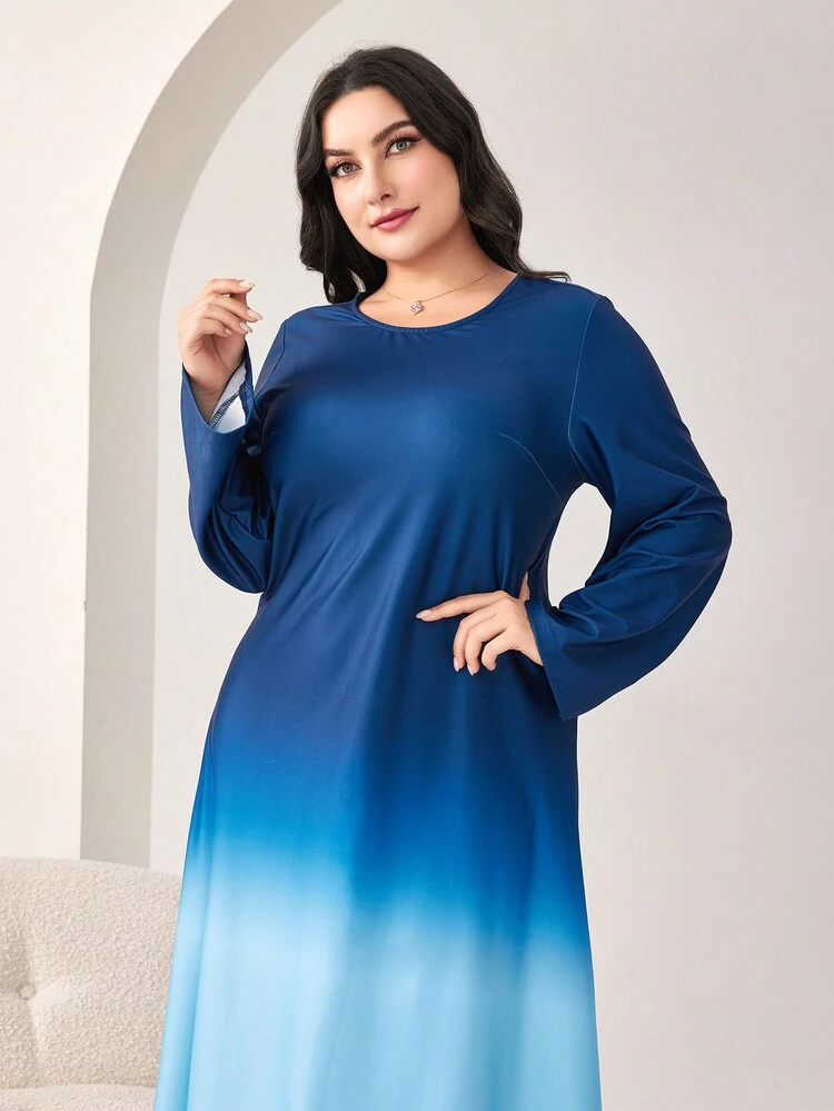 Plus Ombre Bell Sleeve Dress