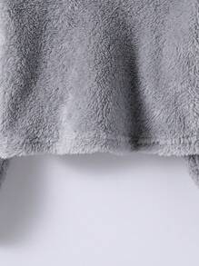 SHEIN Áo nỉ trễ vai cô gái trẻ - Màu Xám nhạt - Xem 3