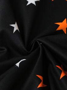 SHEIN LUNE Plus Star Print Contrast Trim Sweatshirt Pullover Fall Sweatshirt - Multicolor - View 4