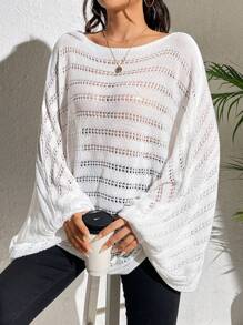 Swim Vcay 鏤空蝙蝠袖罩衫不附比基尼 - 白色 - 查看 1