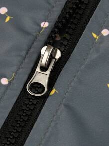 Chubasquero estilo chaqueta para niña preadolescente, impermeable para la primavera, cortavientos ligero - Gris - View 6