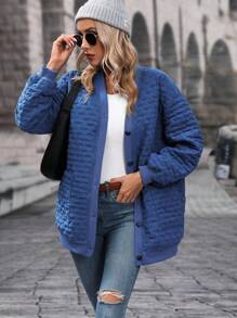 EMERY ROSE Dual Pocket Drop Shoulder Quilted Padded Coat Clothes Winter