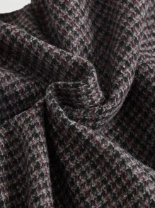 SHEIN MOD 大碼千鳥格印花背心西裝外套 - 黑色 - 查看 4