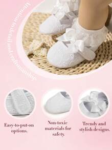 Infant Bow Decor Mary Jane Flats - White - View 2