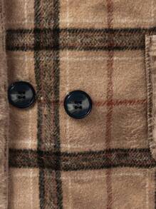 男童休闲时尚可爱格子连帽夹克，秋冬