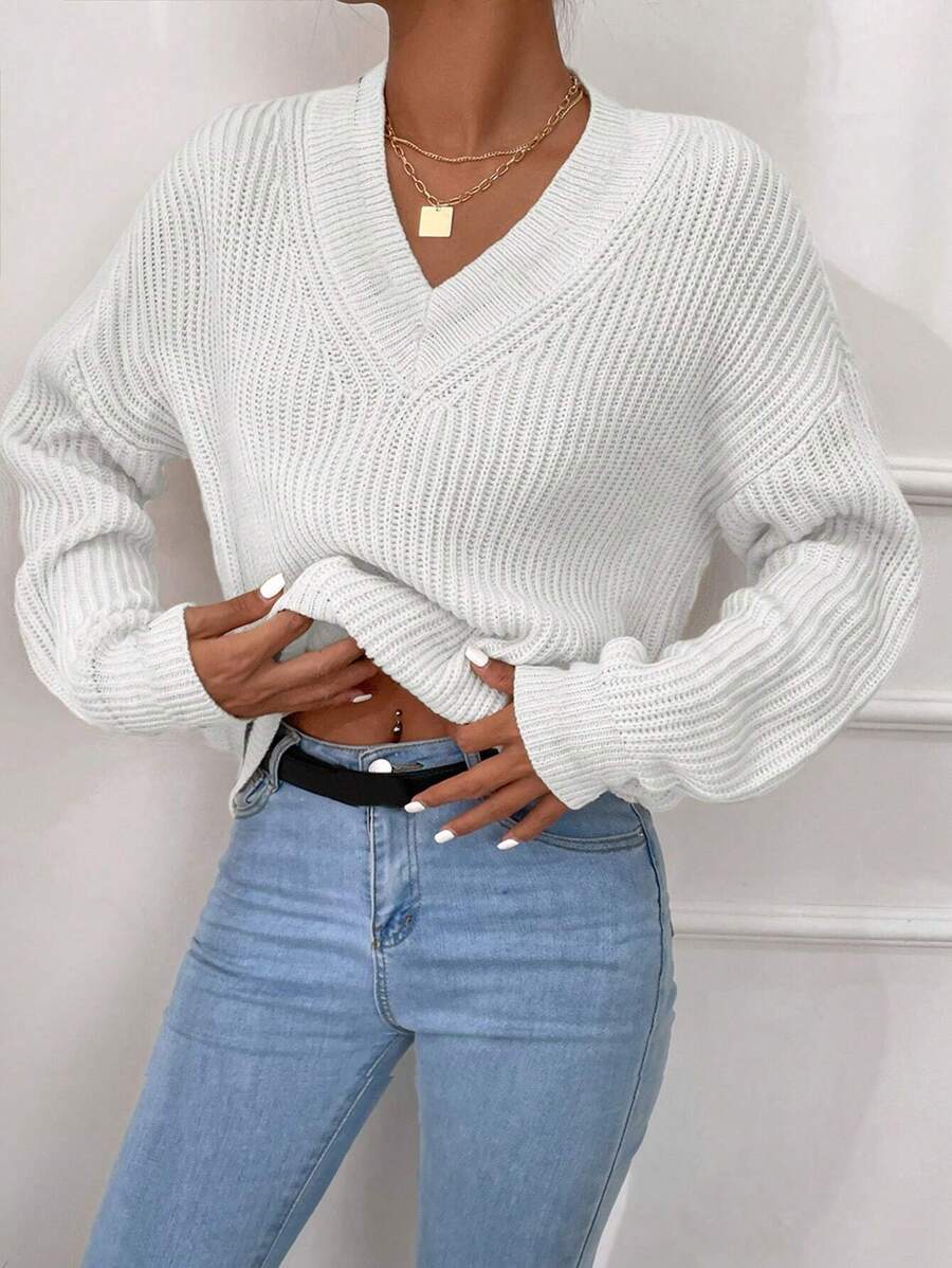 EURMUSE 領落肩毛衣