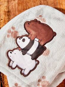 We Bare Bears X SHEIN Bear Embroidery Quick Dry Hair Cap, For Home Bathroom - Multicolor - View 4