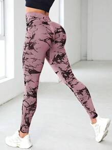 SHEIN Sport Studio Batik nahtlose hochelastische Sport Leggings, hochwertige nahtlose Schlankheits-Leggings für Frauen mit hoher Taille - belastbarer, weicher, atmungsaktiver 4-Wege-Stretch Leggings zum Laufen, Radfahren, Yoga, Pickleball, Fitness, Lässig