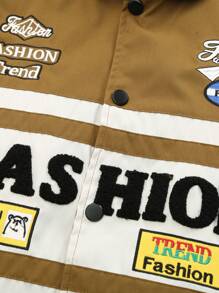 Manfinity LEGND Loose Fit Men's Letter Print Colorblocked Jacket Without Hood - Multicolor - View 3