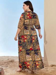 Mulvari Plus Patchwork In Dress Maxi Trang Phục Phụ Nữ Cho Mùa Hè - Nhiều màu - Xem 2