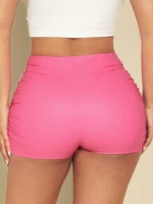 SHEIN SXY Shorts unicolor fruncido PU