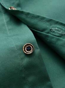 Young Boy Solid Button Front Shirt