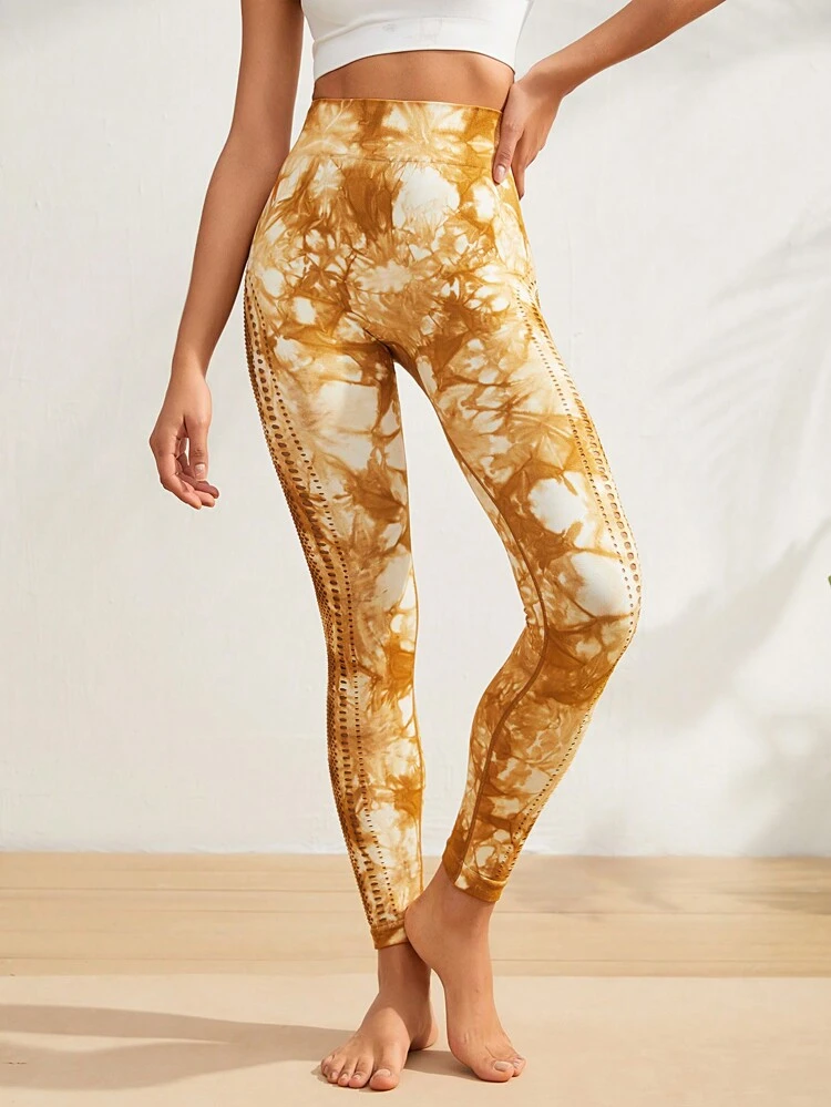 Tie Dye Wideband Waist Sports Leggings