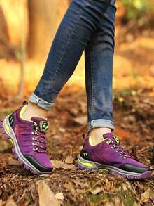 女性時尚戶外休閒登山鞋合適的適用於四季 - 紫色 - 查看 4