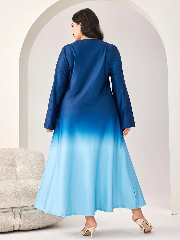 Plus Ombre Bell Sleeve Dress