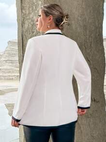 SHEIN Privé 大碼西裝 - 白色 - 查看 2