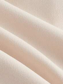 SHEIN MOD 翻蓋細節弧形下擺短夾克 - 杏色 - 查看 3