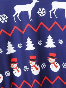 Tween Boy Christmas Print Sweatshirt - Blue - View 4