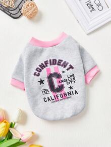 XYZ Studio Áo nỉ in hình thú cưng dễ thương Artist Retro Street 1 chiếc màu xám và hồng không có mũ - Nhiều màu - Xem 5