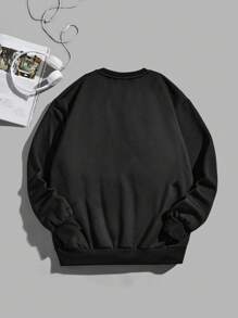Teen Boy Cartoon Graphic Sweatshirt - Black - View 2