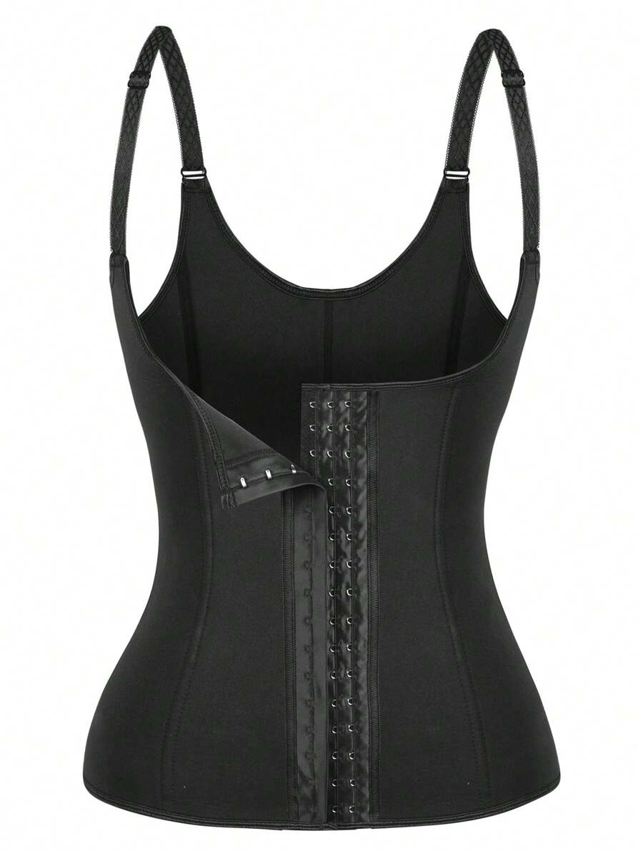 Hook Detail Waist Trainer - Black - View 1