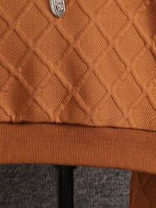 SHEIN Young Boy Letter Graphic Sweatshirt & Sweatpants - Coffee Brown - View 5