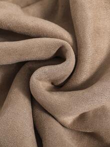 SHEIN 女小童雙口袋毛絨內襯連帽外套