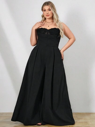 GAUTII Plus Solid Wide Leg Pants