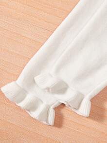 女嬰荷葉邊荷葉袖套頭毛衣&針織連身褲 - 粉色 - 查看 5