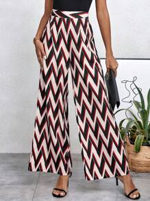 SHEIN Clasi Print Wide Leg Pants Palazzo Pants - Multicolor - View 3