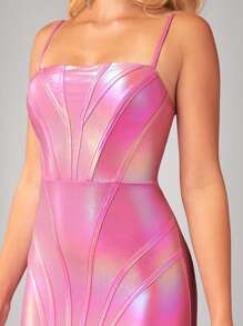 Hauture 全息美人魚擺半身裙背心連衣裙 - 淺粉色 - 查看 4